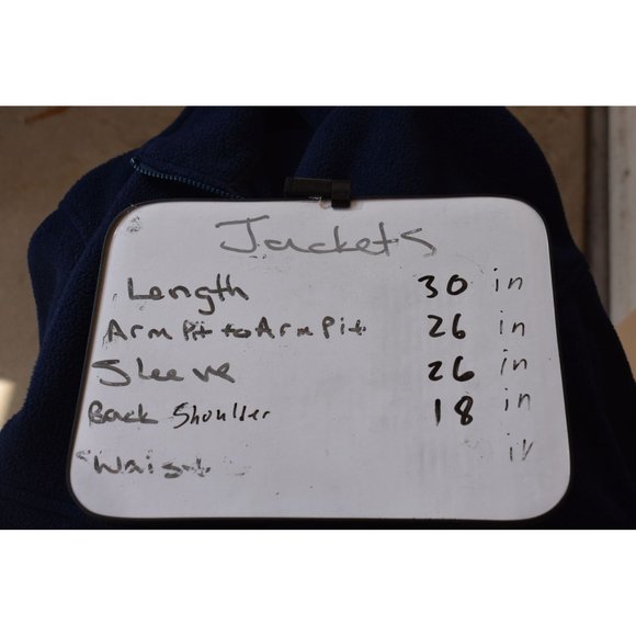 Men's Lands End Navy Blue Zip up Fleece Jacket L - Picture 6 of 6